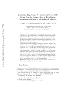 Quantum Algorithms for the Most Frequently String Search