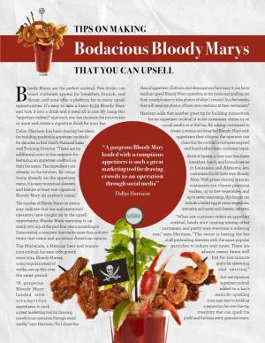 Bodacious Bloody Marys THAT YOU CAN UPSELL