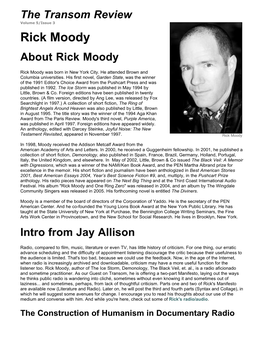 Rick Moody About Rick Moody
