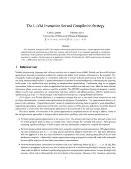 The LLVM Instruction Set and Compilation Strategy