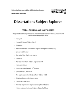 Dissertations Subject Explorer
