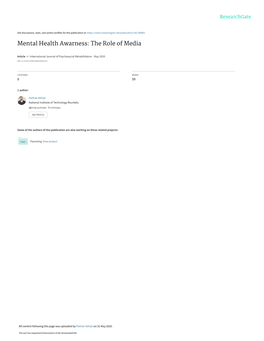 Mental Health Awarness: the Role of Media