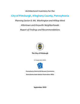 City of Pittsburgh, Allegheny County, Pennsylvania