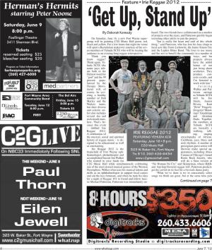 Irie Reggae 2012------Starring Peter Noone Saturday, June 9 ‘Get Up, Stand Up’ 8:00 P.M