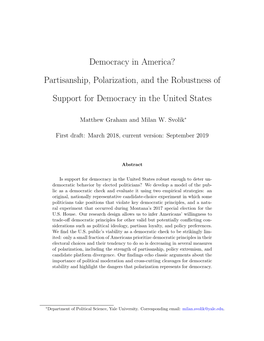 Democracy in America? Partisanship, Polarization, and the Robustness Of