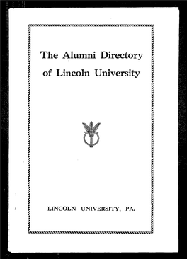 The Alumni Directory of Lincoln University, 1946