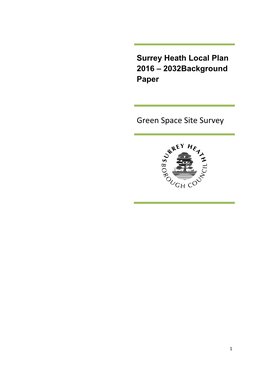 Surrey Heath Local Plan 2016 – 2032Background Paper