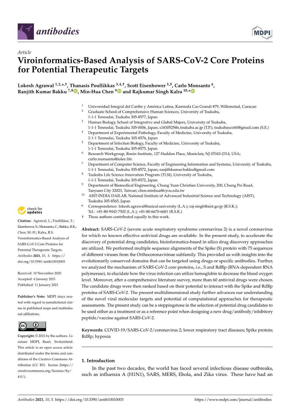 Viroinformatics-Based Analysis of SARS-Cov-2 Core Proteins for Potential Therapeutic Targets