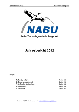 Jahresbericht 2012 NABU VG Rengsdorf