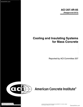Cooling and Insulating Systems for Mass Concrete --`````,,,,``,,,`,,```,`,,,,,`-`-`,,`,,`,`,,`