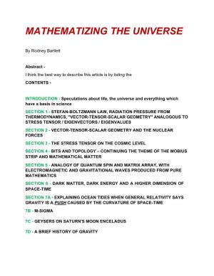 Mathematizing the Universe