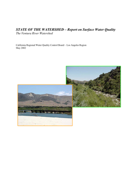 STATE of the WATERSHED – Report on Surface Water Quality the Ventura River Watershed