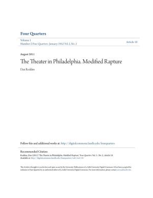 The Theater in Philadelphia. Modified Rapture Dan Rodden