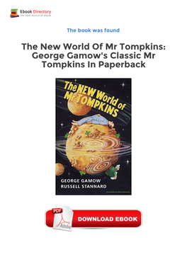 George Gamow's Classic Mr Tompkins in Paperback Mr