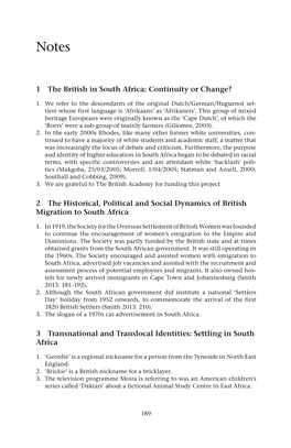 2 the Historical, Political and Social Dynamics of British Migration to South Africa