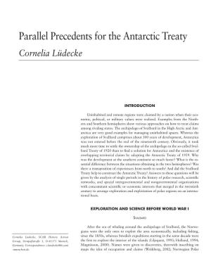 Parallel Precedents for the Antarctic Treaty Cornelia Lüdecke