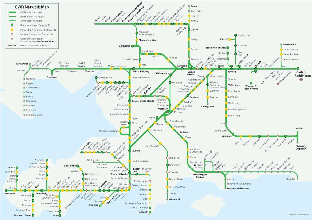 GWR Network Map Banbury Kings Sutton GWR Main Line Routes GWR Branch ...