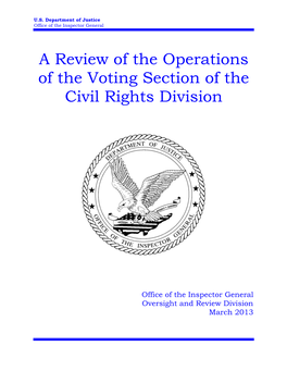 Operations of the Voting Section of the Civil Rights Division