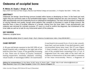 Osteoma of Occipital Bone