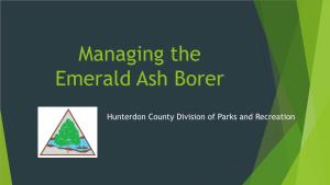 Managing the Emerald Ash Borer