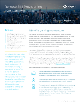 Remote SIM Provisioning Over Narrowband Iot