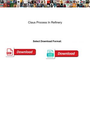 Claus Process in Refinery