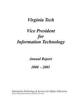 Information Technology 2000-2001 Activities Report
