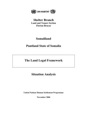 Puntland and Somaliland: the Land Legal Framework