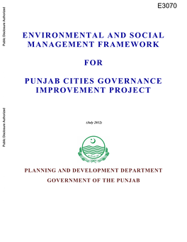 Environmental and Social Management Framework for Punjab