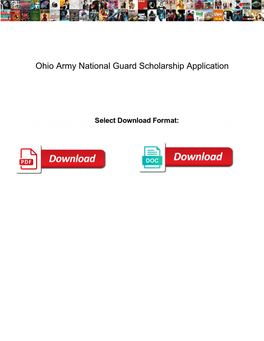 Ohio Army National Guard Scholarship Application