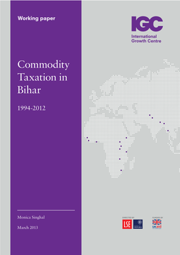 Commodity Taxation in Bihar, 1994-2012