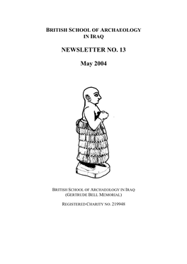 NEWSLETTER NO. 13 May 2004