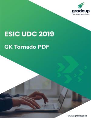 GK Tornado for ESIC UDC Main Exam 2019