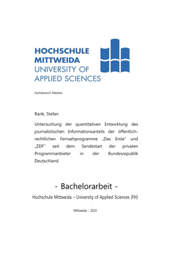 Bachelorarbeit - Hochschule Mittweida � University of Applied Sciences (FH)