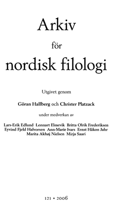Arkiv Nordisk Filologi