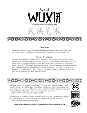 Barebones Fantay™, Covert Ops™, Frontierspace™, Art of Wuxia™, Karanak Kingdoms™, and Longzhi™ Are Copyright 2019, and Are Trademarks of Dwd Studios