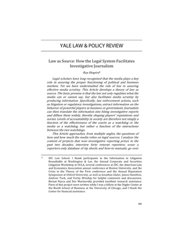 Yale Law & Policy Review