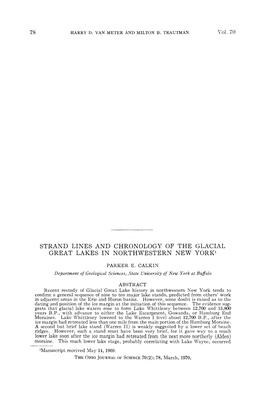 Strand Lines and Chronology of the Glacial Great Lakes in Northwestern New York1