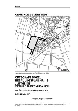 Ortschaft Bokel Bebauungsplan Nr. 18 „Littheide“ (Beschleunigtes Verfahren)