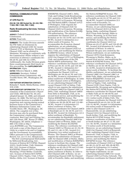 Federal Register/Vol. 73, No. 28/Monday, February 11, 2008