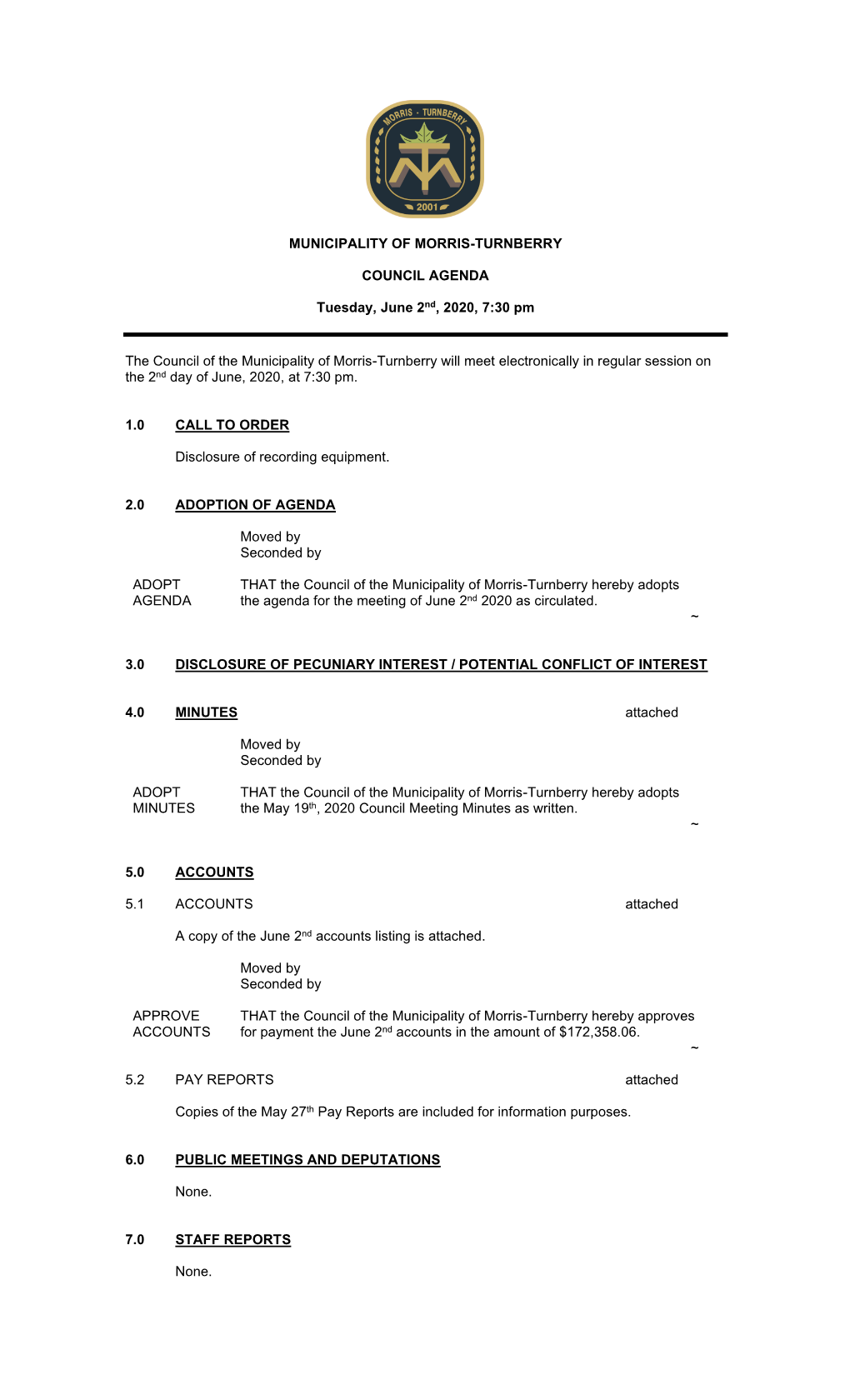 Municipality of Morris-Turnberry Council