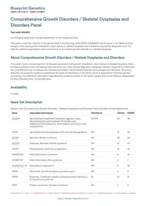Blueprint Genetics Comprehensive Growth Disorders / Skeletal
