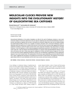 Molecular Clocks Provide New Insights Into the Evolutionary History of Galeichthyine Sea Catfishes