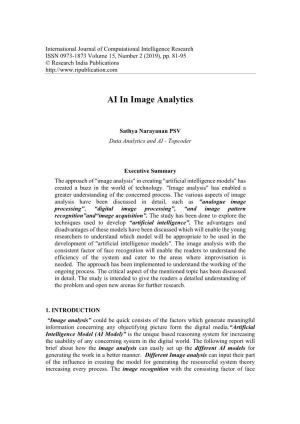 AI in Image Analytics
