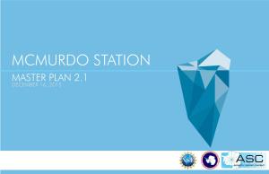 Mcmurdo Station Master Plan 2.1 December 16, 2015