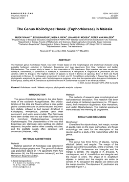 The Genus Koilodepas Hassk. (Euphorbiaceae) in Malesia