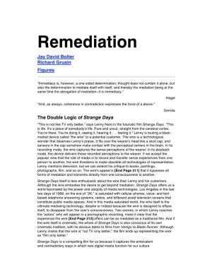 Remediation Jay David Bolter Richard Grusin Figures