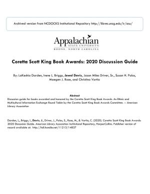 Coretta Scott King Book Awards: 2020 Discussion Guide
