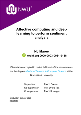 Affective Computing and Deep Learning to Perform Sentiment Analysis