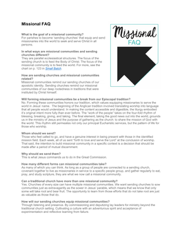 Missional FAQ